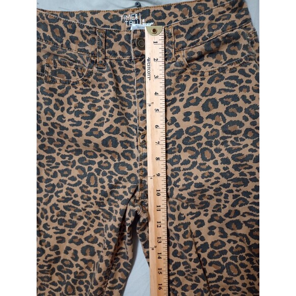Time and Tru Pants Womens 4 Brown Straight Leg High Rise Jeans Leopard Print - Picture 4 of 6